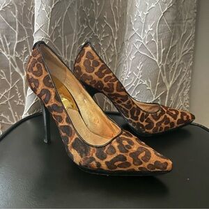 MICHAEL Michael Kors Leopard Print Fur Heels
